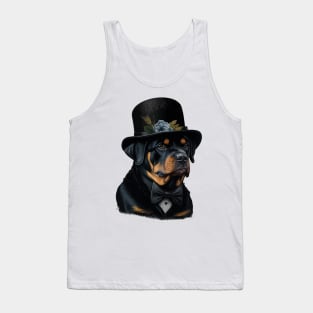 Rottweiler Funny Top Hat Tank Top